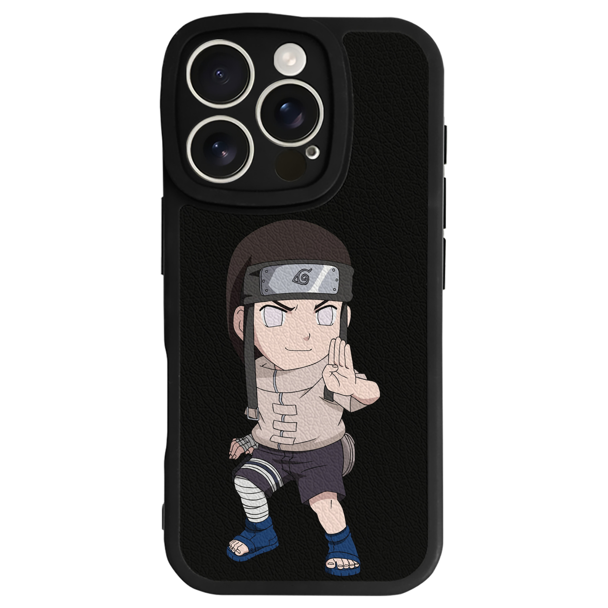 （画像用） NARUTO -ナルト- 日向ネジ Hyūga Neji 【iPhone 16シリーズ対応】シリコンスマホケース（レザー調） 材質：シリコン
